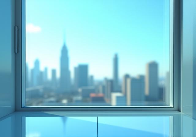 Fenêtre propre avec vue sur la ville